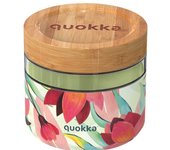 Quokka Deli - Spring 820 ML | Recipiente Hermetico Para Comida De Cristal Con Tapa De Bambu Y Funda De Siliciona