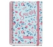 Dohe - Agenda Escolar 2025 2026 - Semana Vista, Tamaño A5 (15x21 cm), Español e Inglés, Septiembre a Junio, Cierre de Espiral y Goma, Tapa Dura, 4 Páginas de Pegatinas - PRIME Blossom