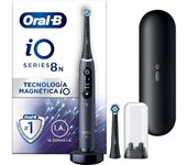 Oral-B iO 8N Cepillo de Dientes Eléctrico con 2 Cabezales y 1 Estuche de Viaje, Diseñado por Braun, Regalos Orginales - Negro