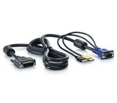 HP 1x4 KVM Console 6ft USB Cable - Switch KVM (1,82m, Negro, HP ProLiant BL20p G3 Server series HP ProLiant BL20p G4 Server series, DVI, D-Sub + 2 x USB, Macho/Macho)