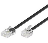 Goobay 6m RJ-11/RJ-45 Cable Negro - Adaptador para cable (RJ-11, RJ-45, Male connector / Male connector, 6 m, Negro)