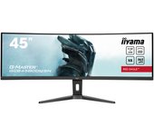 iiyama GCB4580DQSN-B1 44,5" DQHD Panel VA, Curvo Gaming 1500R, G-Master Red Eagle, 5120x1440, 165Hz, 450cd/m², 0,8ms MPRT, Altavoces, USB-C Dock (LAN, 90W PD), DisplayPort, 2X HDMI 2.1, KVM, USB3.2x3