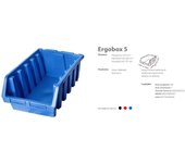 Caja organizadora apilable, Patrol Group, modelo Ergo XL Plus Azul ERG5NIEPG001, organización de herramientas y materiales, gran capacidad, resistente y modular
