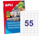 APLI Etiquetas removibles Caja 100 hojas 5500 ud 36,8x23,8 Blancas 3051