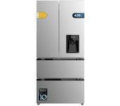 Cecotec Frigorífico Puerta Francesa 436L - Dispensador de Agua - Bolero CoolMarket FD 436WD Inox E. 183cm Alto y 83,6cm Ancho, Compresor Inverter Plus, Total No Frost, Alarma Puerta Abierta