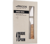 Arcos Juego de cuchillos chuleteros de madera de chopo comprimida tinte rojo y hoja de Acero Inoxidable NITRUM® y 22 cm de longitud total