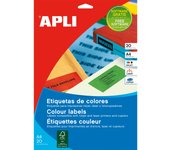 APLI Etiquettes 210x297 jaunes jet/laser/copieur 20 feuilles etiqueta autoadhesiva Rectángulo Permanente Amarillo 20 pieza(s)