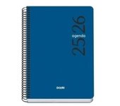 Dohe - Agenda Escolar 2025 2026 - Semana Vista, Tamaño A5 (15x21 cm), Español e Inglés, Septiembre a Junio, Cierre de Espiral, Tapa Flexible - ESENCIAL Azul