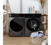 Secadora bomba de calor steel de 9 kg, clase a+++, motor inverter plus, full touch, plancha fácil, 15 prgramas y tambor de acero inoxidable.