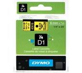 DYMO D1 - Etiquetas estándar - Negro sobre amarillo - 6mm x 7m