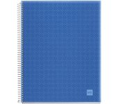 Miquelrius - Cuaderno Candy Code A5, 140 Hojas (Franjas de 4 Colores), Cuadrícula 5 mm, Tapa de Polipropileno, color Azul