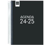 Finocam - Agenda Cool 2024 2025 1 Día Página Septiembre 2024 - Junio 2025 (curso lectivo) + Julio y Agosto resumidos Negro Español