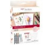 Tombow - Watercoloring Set Nature | Set de Dibujo con Pincel de Agua, Espray Pulverizador, Paleta Lavable, Papel Acuarela y Rotuladores Acuarelables