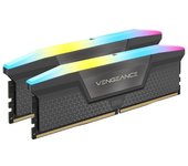 CORSAIR Vengeance RGB DDR5 RAM 64GB (2x32GB) 6000MHz CL38-44-44-96 1.35V AMD Expo Intel XMP 3.0 Memoria de Ordenador de Sobremesa - Gris (CMH64GX5M2B6000Z38)