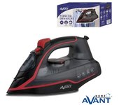 AVANT Plancha ropa de vapor AV6106 - Suela cerámica - Termostato regulable - Depósito de 210ML - 2200W - Color Negro
