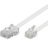 Goobay 3m RJ-11/RJ-45 Cable Blanco - Adaptador para cable (RJ-45, RJ-11, Male connector / Male connector, 3 m, Blanco)