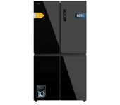 Cecotec Frigorífico Americano 4 Puertas Bolero CoolMarket 4D 601 Black Glass E. 601L, Motor Inverter, 90cm, No Frost, ECO, Fast Cooling, Display, Alarma Temperatura, Diseño Elegante, Cristal Negro