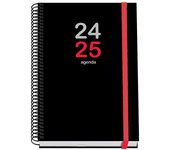 Dohe - Agenda Escolar 2024 2025 - Semana Vista, Tamaño A5 (15x21 cm), Cierre Anillas y Goma, Español e Inglés, 4 Páginas de Pegatinas, Septiembre a Junio, Material Escolar - PRIME Elite