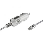 SUBBLIM SUBCHG-5CPD10 cargador de dispositivo móvil Smartphone Plata Encendedor de cigarrillos, USB Carga rápida Auto