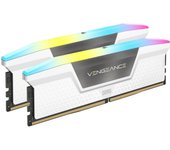 CORSAIR Vengeance RGB DDR5 RAM 32GB (2x16GB) 6400MHz CL32-40-40-84 1.40V AMD Expo Intel XMP 3.0 Memoria de Ordenador de Sobremesa - Blanco (CMH32GX5M2B6400Z32W)