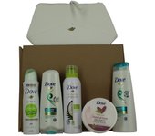 Dove, Set Daily Routine que contiene champú y acondicionador diario mousse de ducha con aceite de coco, crema corporal de seda de alta calidad, antitranspirante para pepinos y té verde, idea de regalo
