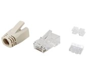 Kit 100 conectores rj45 equip categoria 6a 121176 con capuchon y guia