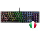 Mars Gaming MK422, Teclado Gaming Mecánico RGB Rainbow, Switch Azul, Teclas Doble Inyección, Funciones Multimedia, Modo Juego, Antighosting, Multiplataforma, Idioma Italiano, Negro