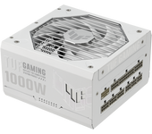 TUF Gaming 1000W Gold White Edition - Fuente de alimentación Totalmente Modular, 80+ Gold, componentes de Grado Militar, Doble rodamiento de Bolas, Ventilador Axial-Tech, Revestimiento de PCB