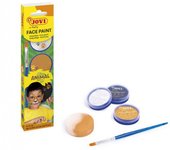 Jovi Infantil Animals, Estuche 3 Botes de 8ml, Crema, Colores Blanco, Naranja y Negro, Incluye Esponja de Maquillaje y Pincel Plano (174AN)