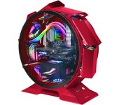 Mars Gaming MCORB Rojo Caja PC Gaming Micro-ATX XL Diseño Circular Custom Doble Cristal Templado