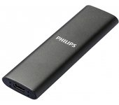 Philips Portable Externe SSD 500 GB Slim, Delgado, SATA Speed USB-C, USB, Lectura hasta 540 MB/s, Escritura hasta 520 MB/s, Aluminio