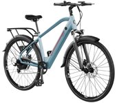 Bicicleta eléctrica de ciudad 28" con 90km de autonomía, suspension delantera, cambio shimano de 7 velocidades y doble freno de disco hidráulicos.