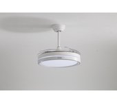 Ventilador de techo + luz 107cm diametro 35w plata