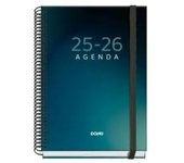 Dohe - Agenda Escolar 2025 2026 - Semana Vista, Tamaño A5 (15x21 cm), Español e Inglés, Septiembre a Junio, Cierre de Espiral y Goma, Tapa Dura, 4 Páginas de Pegatinas - PRIME Boreal