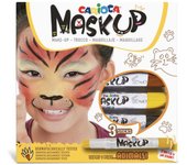 Carioca Mask Up Animales, Kit de Pintura Facial para Niños y Niñas, Barras de Maquillaje Ideal para Navidad, Halloween, Carnaval y Fiestas - 3 Colores y 2 Tutoriales - Dermatológicamente Testado