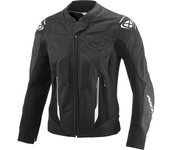 Ixon Wonder-SP Chaqueta de cuero de motociclismo para mujer - Negro Blanco (XL)