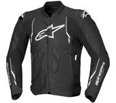 Alpinestars Dusk Chaqueta de cuero para moto - Negro Blanco (62)