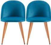 Thinia Home Fuchs Pack 2 Sillas de Comedor Terciopelo Azul