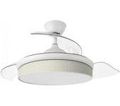 Ventilador led aspas plegables moda cañizo blanco (72w)