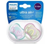 Philips Avent Ultra Air Chupete Silicona 0 - 6 Meses Niña 2 Ud