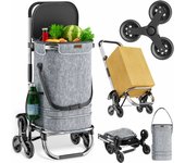 Carro de la compra aluminio poliéster gris 38L máx 30kg