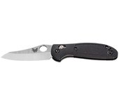 Benchmade STE-555-S30V Cuchillo de Supervivencia Mini Griptilian Axis hoja pata de oveja en Acero inox premiun CPM-S30V (58-60 HRC) de 17.22 cm y Mango Grivory® negro texturizado con forros de acero inoxidable