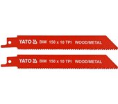 Hoja de sierra de calar Yato YT-33930, 2 piezas, para sierra recíproca, ideal para marquetería y corte preciso, material bimetálico de alta durabilidad.