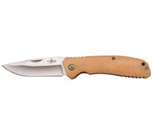 Navaja Third N65H mango de madera de haya, hoja de acero 420 acabada en satinado de 8,5 cm, navaja de bloqueo de forro.