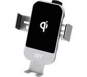 REACONDICIONADO Seminuevo Muy bueno Cargador coche - ISY ICC-5015, Carga inalámbrica, Universal, Rotación 360º, Plata