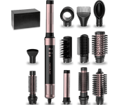 REACONDICIONADO Seminuevo Muy bueno Moldeador - Cecotec Bamba CeramicCare 12in1 AirGlam Black, 3 vel, temp, Motor digital 1400W, 110000 rpm, Black