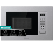 Microondas con grill integrable - Hisense BIM320G41X, 1000 W, 5 niveles, Auto-Limpieza, 20 l, Inox