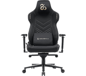 Silla gaming - Newskill Banshee Professional, Reposabrazos 4D, Peso máximo 150 kg, Cojín cervical y lumbar, Reclinable 180º, Negro dorado
