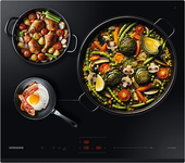 REACONDICIONADO Seminuevo Excelente Placa inducción - Samsung NZ63C4036GK/U1, 3 zonas, zona de 32 cm diámetro, 59 cm, WiFi con SmartThings, Negro