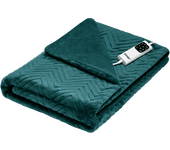 Manta eléctrica - Daga Relax Suave Armonía, 150 W, 6 Niveles de Temperatura, Multi-Temporizador, Acolchado Terciopelo, Verde